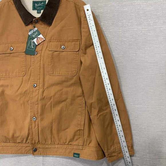 Woolrich Chore Jacket Mens 3XL Brown Canvas Sherpa Lined Corduroy Collar Barn - Picture 14 of 16